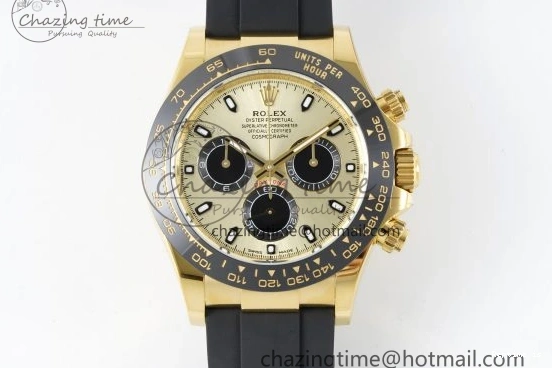 1222 OnTrend Daytona 116518 BTF 1:1 Best Edition YG Black Dial on Oysterflex Rubber Strap SA4130 V 2260